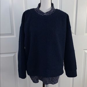 New J Crew vintage fleece sweatshirt in dark blue